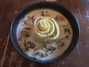 VCC - butternut squash stuffed pasta with mushrooms and a creamy sage sauce - delicious!   at Veg Cafe in Sacramento