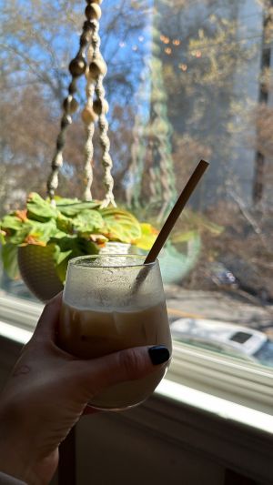 Salted caramel latte  at Veg Cafe in Sacramento