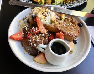 Vegan French toast  at Veg Cafe in Sacramento