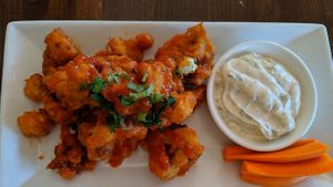 Buffalo cauliflower wings at Veg Cafe in Sacramento