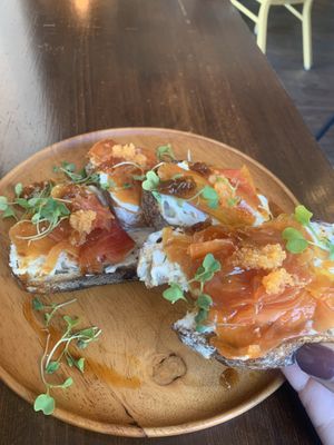 smoked beet lox at Veg Cafe in Sacramento