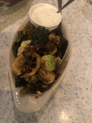 Crispy fried Brussels sprouts  at Thai Basil Restaurant in Sacramento