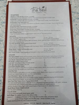 Menu on 11.11.21 at Thai Basil Restaurant in Sacramento