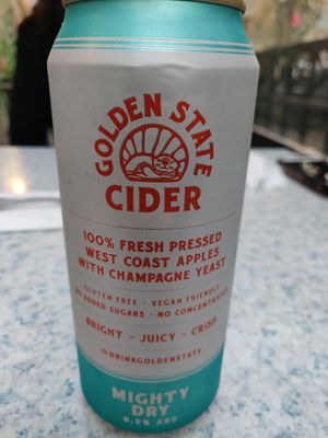 Vegan apple cider at Thai Basil Restaurant in Sacramento