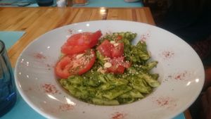 Penne pesto at Le Petit Pressoir in Liege