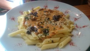 Penne truffes at Le Petit Pressoir in Liege