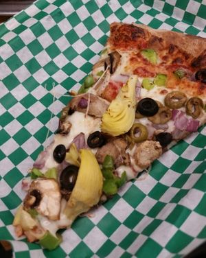 best vegetarian pizza! at Pizza Classics in San Antonio