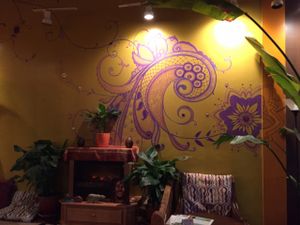 seating area  at Oasis in Carr Mill in Carrboro