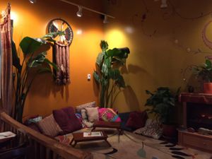 seating area  at Oasis in Carr Mill in Carrboro