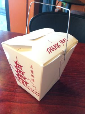 Cute take away box  at Fresh Side in Amherst