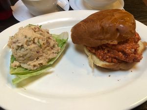 Vegan Josephine and Creole Potato Salad (vegan) at Brenda's French Soul Food in San Francisco
