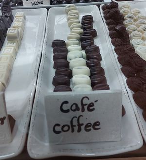 The dark chocolate one is vegan at Chocolate Fusion Cafe in La Fortuna