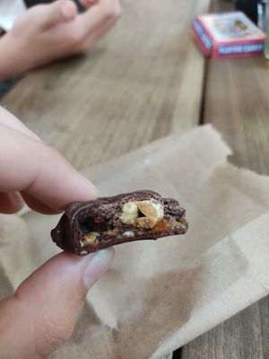 Vegan snickers at Chocolate Fusion Cafe in La Fortuna