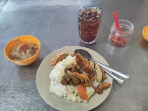 I was served a rather sweet vegetable soup together with the rice. at Huyen Trang in Ca Mau