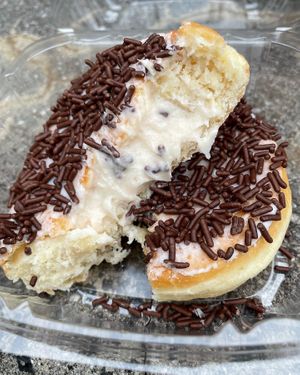 Cannoli donut at Vegan Treats Bakery in Bethlehem