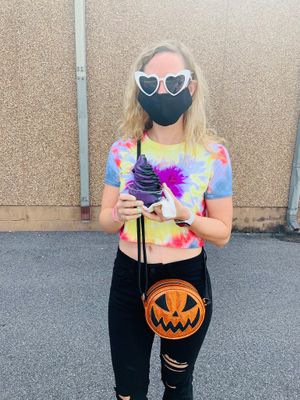 This was charcoal vanilla and ube soooo good  at Vegan Treats Bakery in Bethlehem