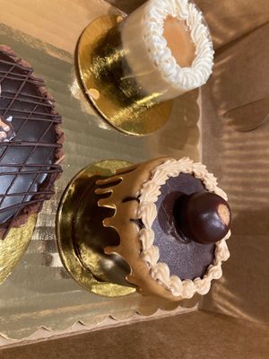 Soynog flan, peanut butter Tandy and hazelnut tart at Vegan Treats Bakery in Bethlehem