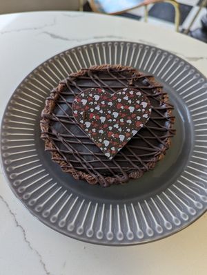 Hazelnut tart at Vegan Treats Bakery in Bethlehem