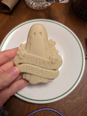 White chocolate at Vegan Treats Bakery in Bethlehem