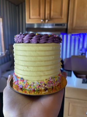 Gluten free lemon blackberry cakee  at Vegan Treats Bakery in Bethlehem