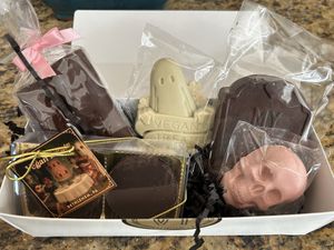 Assorted Halloween themed gourmet chocolates!  at Vegan Treats Bakery in Bethlehem