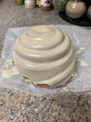 Giant cinnabun at Vegan Treats Bakery in Bethlehem