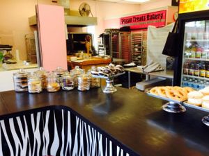 Cookie jars with gluten free in the front at Vegan Treats Bakery in Bethlehem