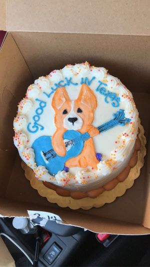 Beautifully decorated custom Red Velvet Cake. at Vegan Treats Bakery in Bethlehem