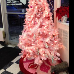 love the pink tree! at Vegan Treats Bakery in Bethlehem