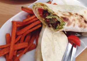 falafel wrap at Made with Laf in Bratislava