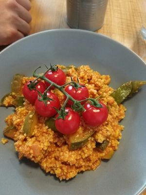 the vegan cous cous before 2 pm was so tasty  at Made with Laf in Bratislava