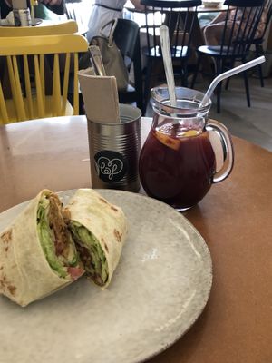 Turkish wrap and berries lemonade  at Made with Laf in Bratislava