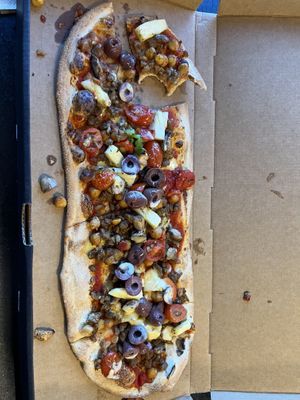 Pizza with vegan sausage   at IAD - &pizza - CC in Dulles