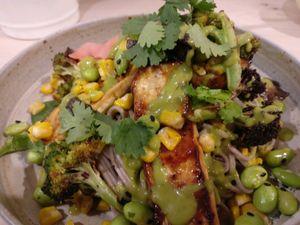 tofu bowl at Hunters' Roots in Melbourne