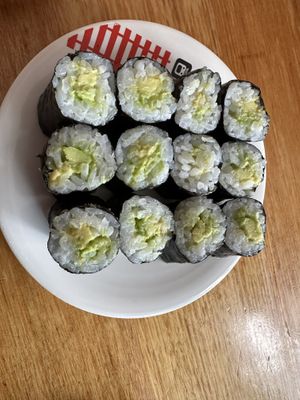 Hosomaki avocado   at Sush Track in Hobart