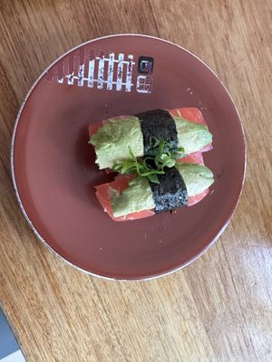 Vegan tuna   at Sush Track in Hobart