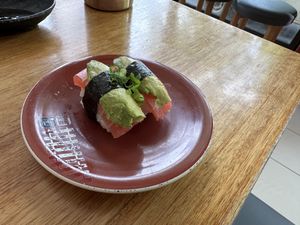 Vegan tuna   at Sush Track in Hobart