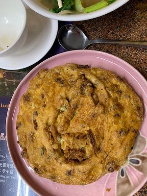 Radish omelette  at Shan Hu in Sun Moon Lake