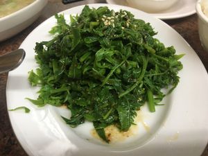 The fern salad - delicious dressing!  at Shan Hu in Sun Moon Lake