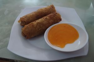 Fried spring rolls (they are ok, but the fresh ones are much tastier) at Bach Thao in Can Tho