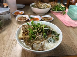 Bun mam with some greens to add in the background at Bach Thao in Can Tho