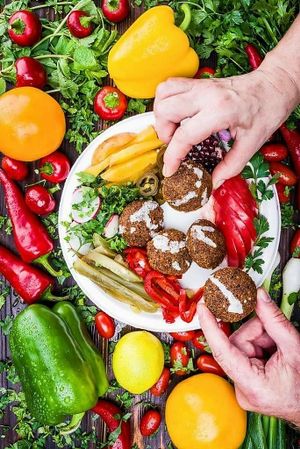 Vegan finger food not only chopsticks   at Falafel Bejrut - Nowolipki in Warsaw