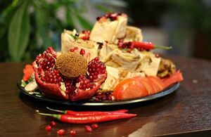 Falafel and fresh chilli ? and pomegranate \m/ at Falafel Bejrut - Nowolipki in Warsaw