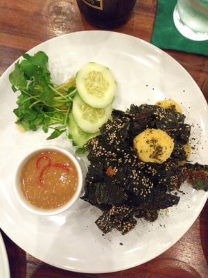Crispy seaweed was fantastic, unfortunately discovered afterwards that crispy tofu is made with egg tofu at Khaiphaen in Luang Prabang