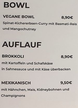 Part of the menu at Kostbar in Hamburg