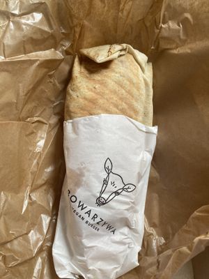 Vegan hummus kebab  at Krowarzywa in Krakow