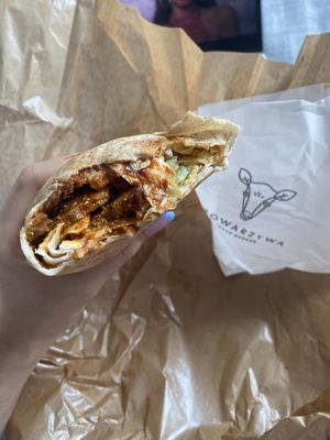 Vegan hummus kebab  at Krowarzywa in Krakow