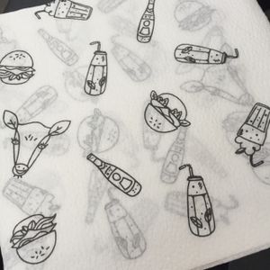 cutest napkins!  at Krowarzywa in Krakow