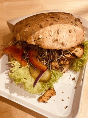 Tofu burger  at Krowarzywa in Krakow