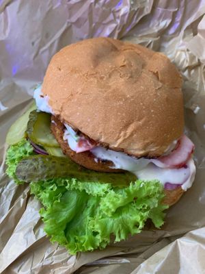 Chickpea Burger at Krowarzywa in Krakow